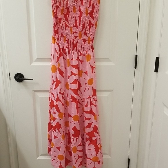 BTFBM Bright & Vibrant Medium Floral One Shoulder Flowy Summer Maxi Dress - Picture 2 of 12